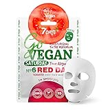 vegan maschera viso in fogli estratti di pomodoro barbabietola laminaria zenzero ingredienti naturali organici per tutti i tipi di pelle 25g | 7days