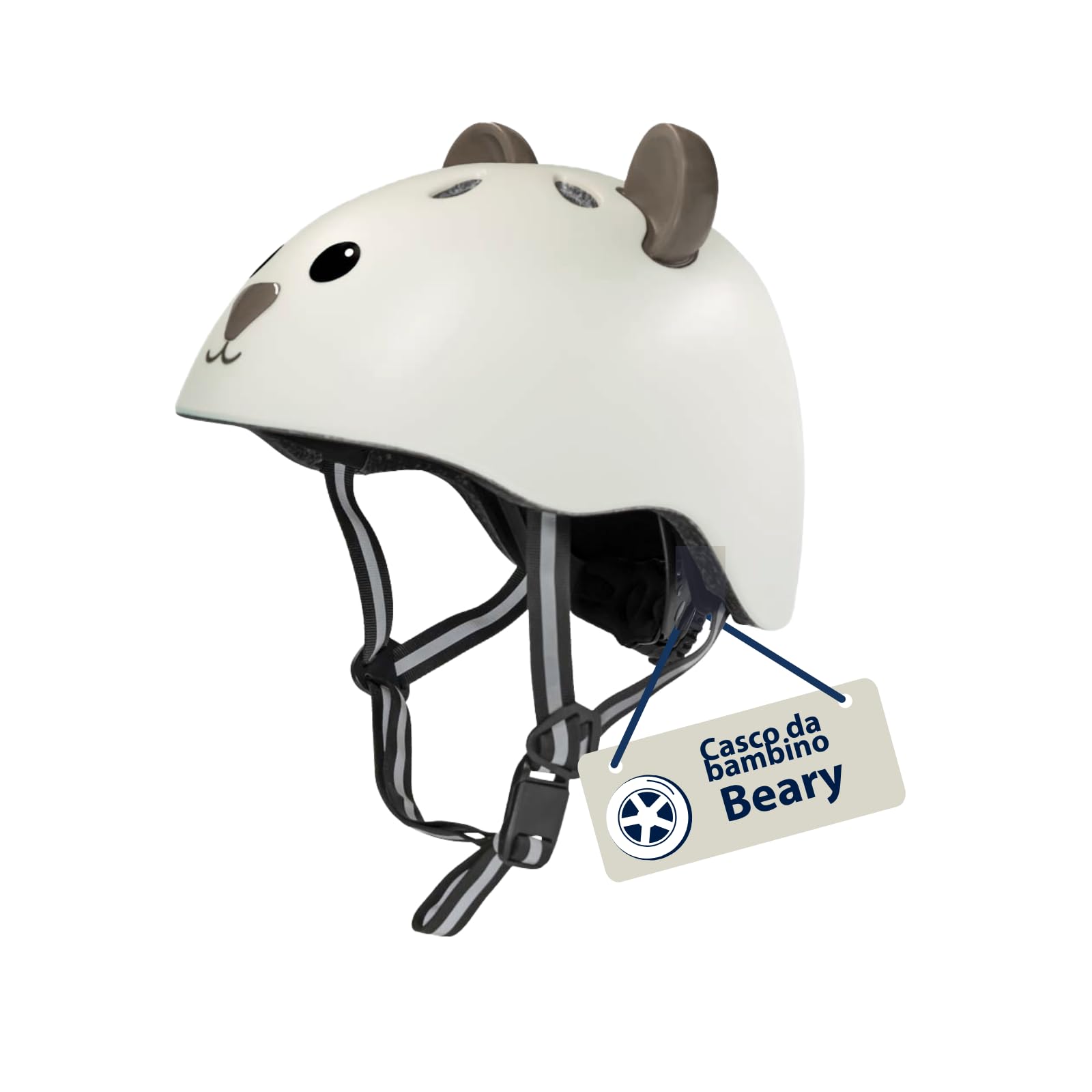 HUDORA Casco per bambini Beary - Casco comodo XXS/XS - Casco sicuro per bicicletta con fantasia orsetti - Casco di pregio per bimbi e bimbe - Ideale per bici senza pedali/monopattini/bici