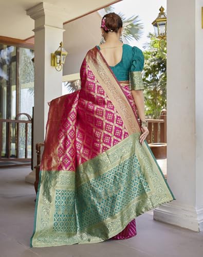 Image of Yashika Women's Banarasi Kanjivaram Art Silk Saree|Sarees for Women Ethnic Wear