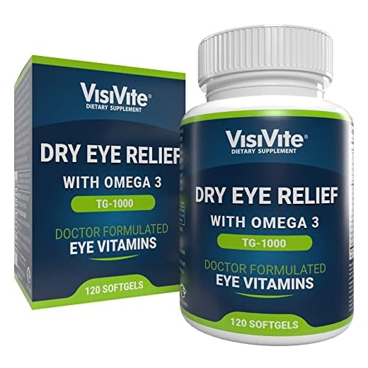 Dry Eye Relief 1000 Eye Vitamin - Eye Vitamins for Dry Eyes With Omega 3 Supplement - Hydroptic Dry Eye Formula With Dry Eye Omega 3 Benefits - Dry Eye Omega 3 Fish Oil Vitamins For Eyes - 120 Softgel