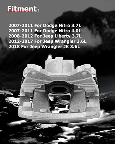Image of cciyu Rear Left & Right 18B5046 18B5047 Disc Brake Calipers W /Bracket fit For Dodge For Nitro 2007-2011,For Jeep For Liberty 2008-2012,For Jeep For Wrangler 2007-2017,For Jeep For Wrangler JK 2018