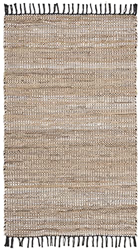 Tapete decorativo beige 4x6 pies hecho a mano miniatura 2