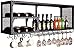 HZYDD Armario para vinos con Rejilla metálica para Montar en la Pared, botellero Colgante, Estante para Copas de Copas, Barra de Bar de Alta Capacidad, Soporte para Almacenamiento de Vino (tamaño: