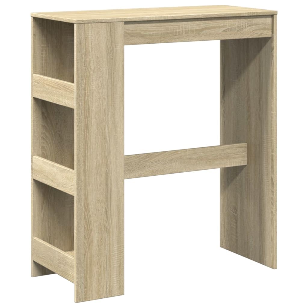 Mesa alta de madera para cocinas pequeñas que soluciona la falta de espacio y almacenaje