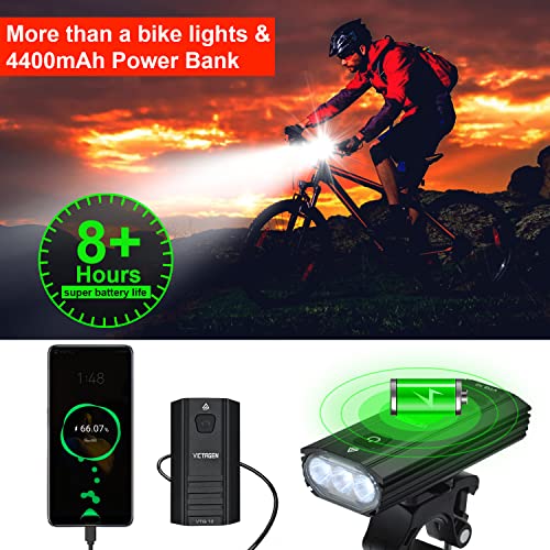 image for Victagen Lights for Bike 5000 Lumens 3LED, Super Bright Bike Light Kit