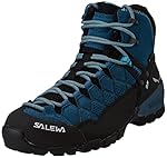 Salewa Alp Trainer Mid Gore-Tex Botas Mujer, Negro...: Bota de media caña de mujer, con tecnología GORE-TEX impermeable y suela Vibram para actividades de senderismo deportivo y trekking Sistema 3F: Nuestro sistema 3F conecta el sistema de cordones con la suela y el talón para garantizar que la flexibili...