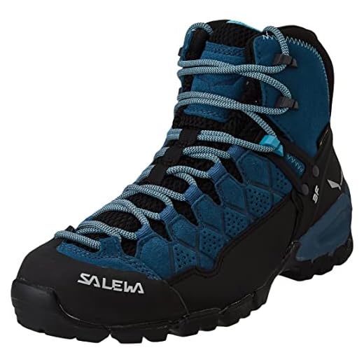 Salewa WS Alp trainer Mid Gore-TEX Chaussures de Randonnée Hautes, Mallard/ Maui Blue, 38 EU
