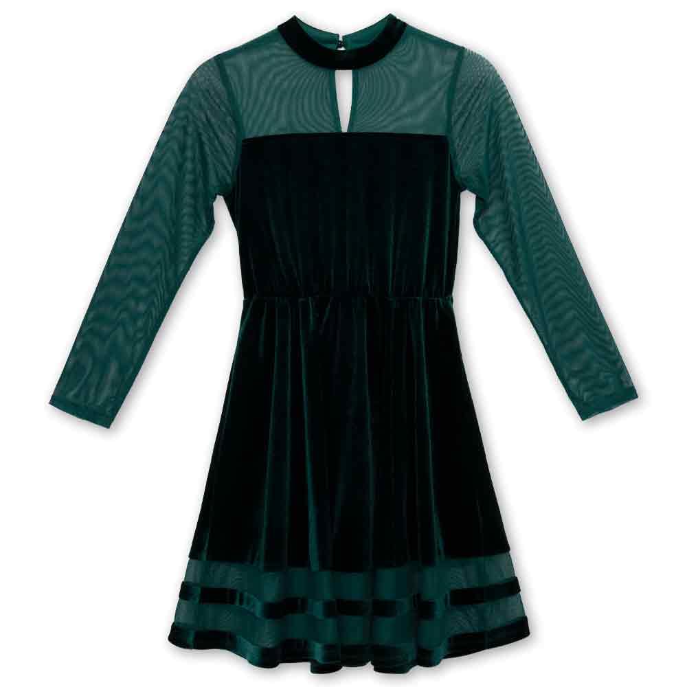 Speechless Girls' Long Sleeve Stretch Velvet Party Dress