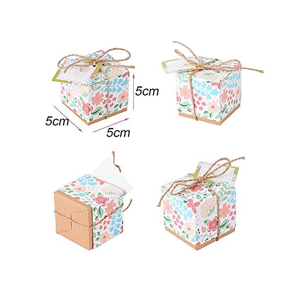 BUONDAC 50pcs Cajas Cajitas Papel de Caramelos Bombones Dulces Galletas Regalos Recuerdos Detalles para Invitados de… - Imagen 3