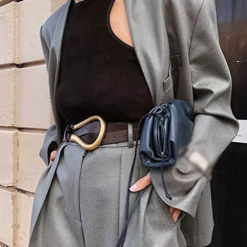 Women's Double Layer Genuine Leather Knotted Belt Long Straps U Shaped Design3