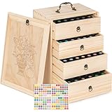TORIBIO Essential Oils Box for 112 Bottles, Wooden Essential Oils Storage Organizer Holds 5 10 15 20 30 ml for Young Living & Doterra Bottles