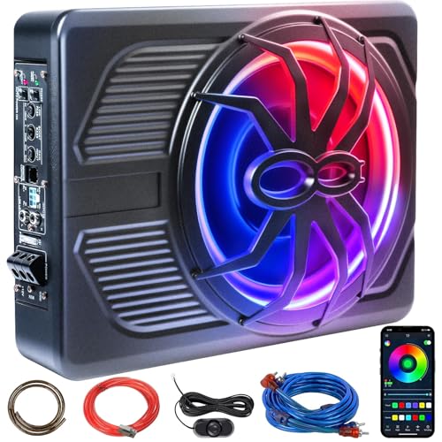 Andeman 800W Car Subwoofer with Colour Light+app 10’