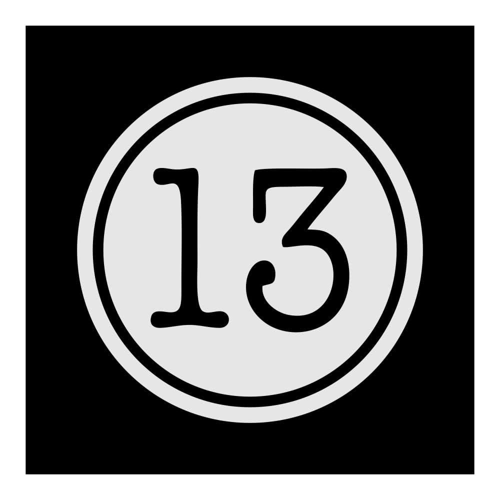 decalbazaar Vinyl Lucky Number 13 Tank Gloss Sticker, 4 x 4