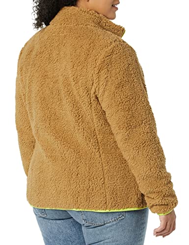 Amazon Essentials Women's Sherpa Long-Sleeve Mock Neck Full-Zip Jacket with Woven Trim (Available in Plus Size)4