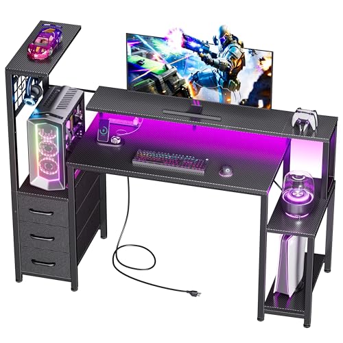 Korfile 48 Inch Gaming Desk with LED Lights...
