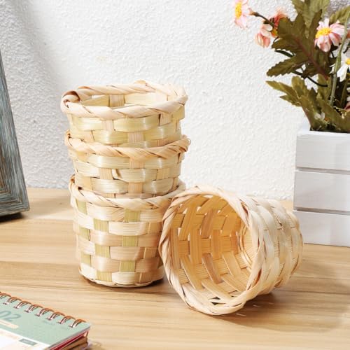 Mini panier tissé miniature avec anse pour décoration de table