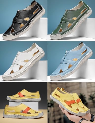 Women's Summer Slip-On Closed Toe Sandals,2025 New Cutout Comfortable Non-slip Orthopedic Outdoor Beach Fisherman Shoes3