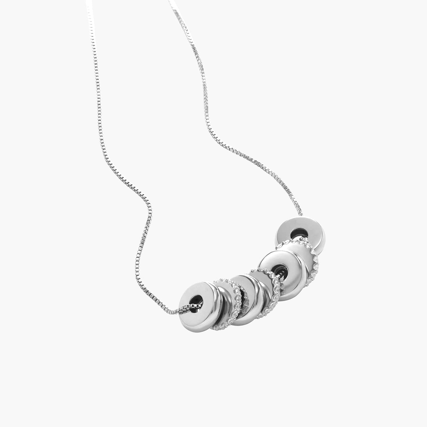 MyNameNecklace MYKA Personalisierte Gravierte Beadkette mit Kristalle aus Sterling Silber 925 - Vergoldet - Schmuck Geschenk fŸr Damen - Mutter - Freundin