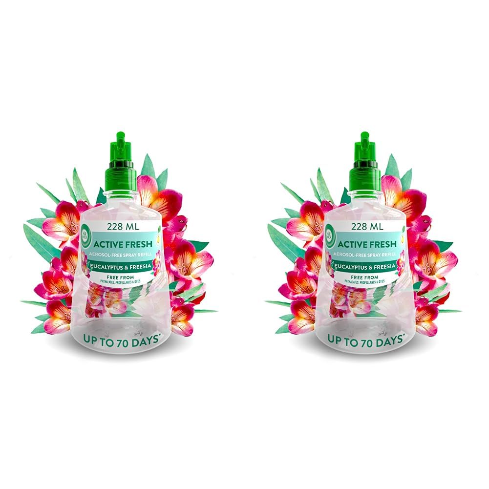 Air Wick Aerosol-Free Automatic Air Freshener Spray |Eucalyptus | Refills| 24x7 Active Fresh Odour Neutraliser | Lasts Up to 70 Days (Pack of 2)