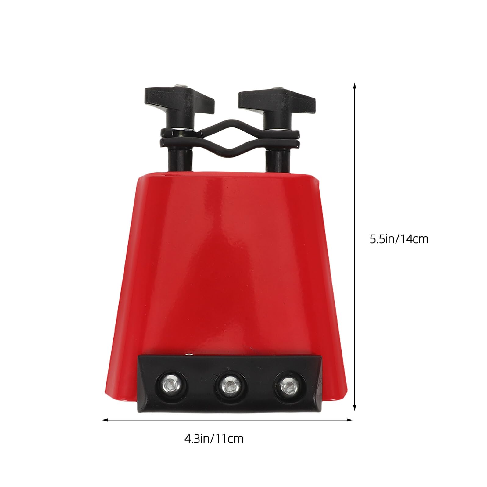 FRCOLOR Metal Cowbell Accessory con Striscia Mute Resistente Campanaccio Rosso Montabile per Batteria Strumento Percussione con Suono Nitido e Facile per Musicisti