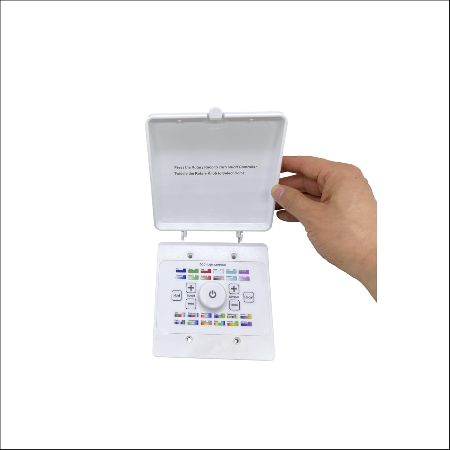 GC01 LED Color Light Controller Installed in Standard 2 Gang Electrical Outlet Box