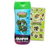 Teenage Mutant Ninja Turtles Bathroom Set for Kids - Bundle with TMNT 8 oz Apple Scented Shampoo Plus Stickers | TMNT Bath Supplies for Children, Boys, Girls