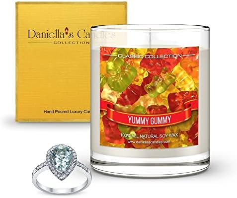 DANIELLA'S CANDLES Yummy Gummy Jewelry Scented Candle, 11 oz Natu...