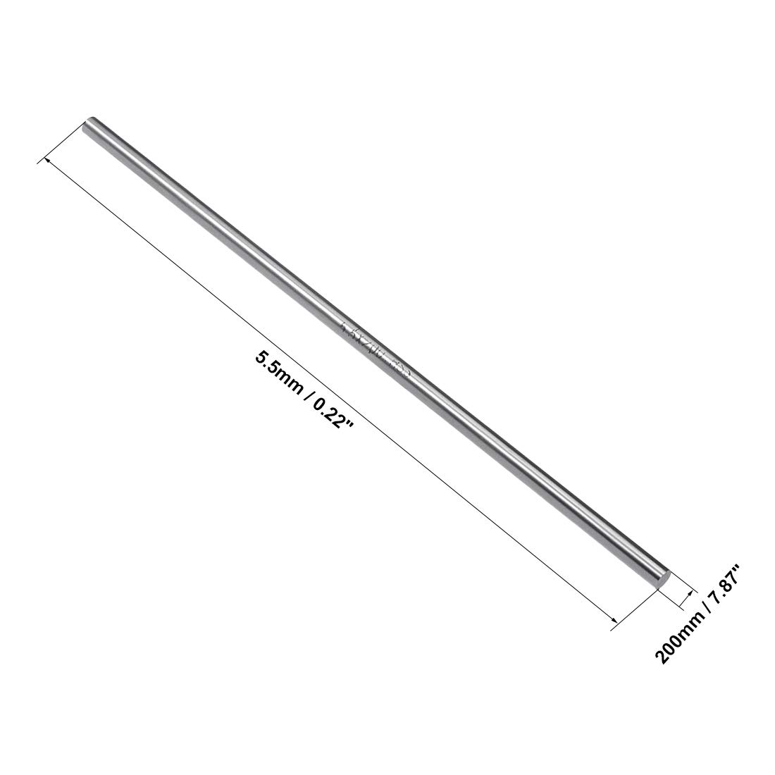 uxcell 1pcs Round Steel Metal Rods, 5.5mm x 200mm High Speed Steel (HSS) Lathe Bar Stock Tool, for Shaft Gear Drill Lathes Boring Machine Turning Miniature DIY Craft