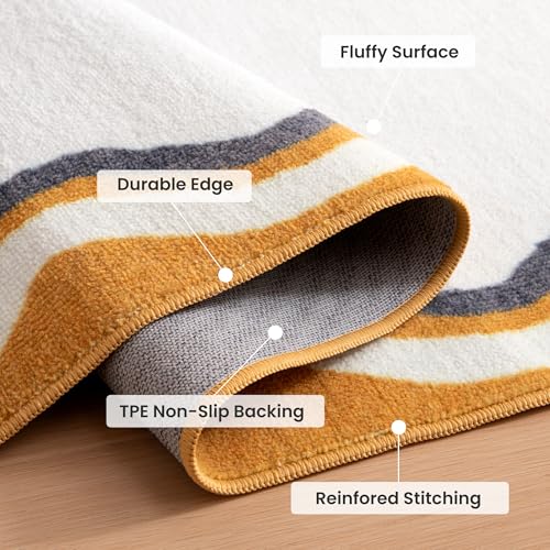 SLEEP ZONE Area Rugs for Playroom Washable Rugs Non Slip Rug Beige 4X6 Feet - image 3