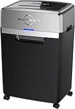 BONSEN Heavy Duty Paper Shredder, 24-Sheet Cross-Cut Shredder, 40-Min Continuous Running Time, Commercial Grade Shredder for Office, 9-Gallon Big Basket, 55dB Super Quiet, P-4 High Security (S3105)