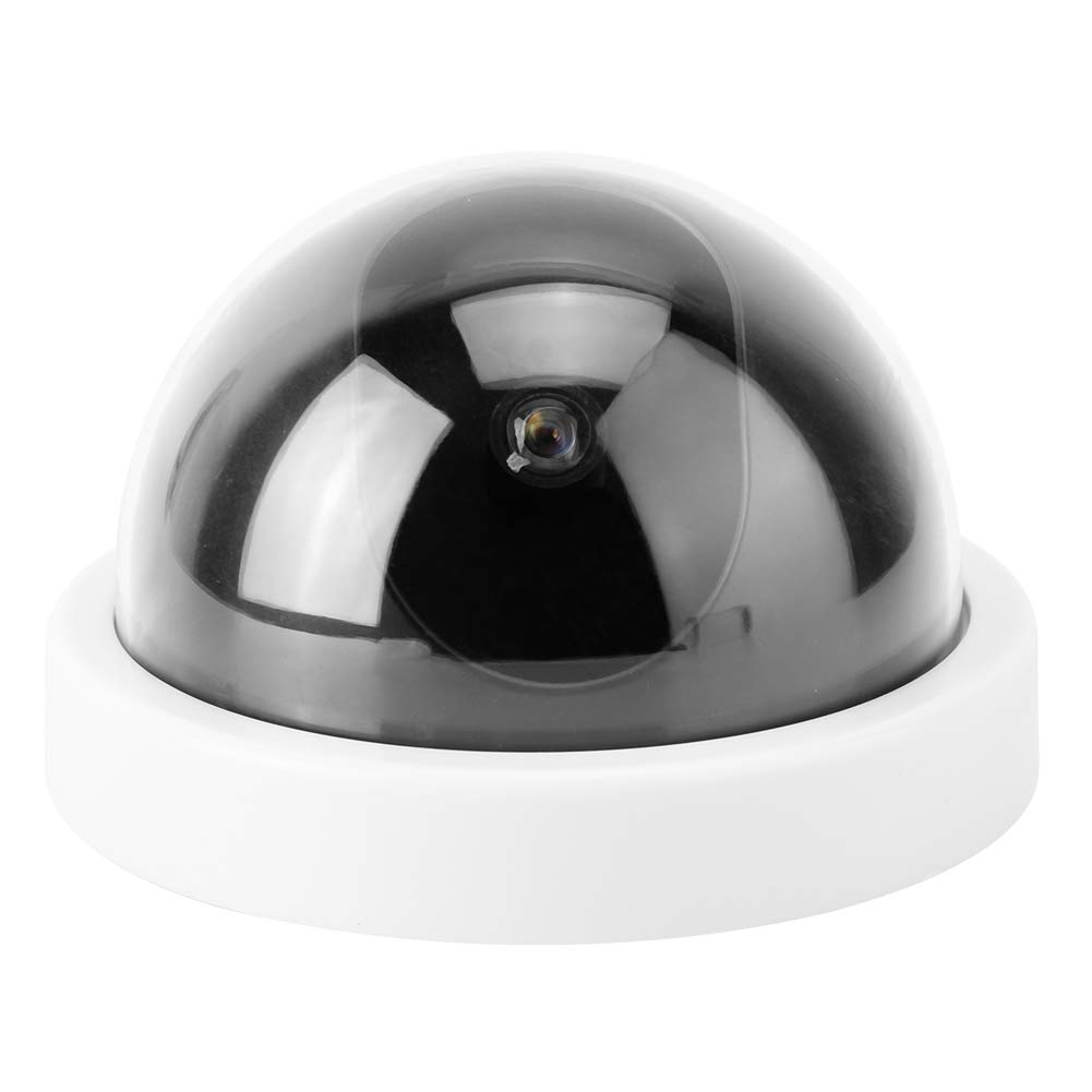 Dioche Cámara de Seguridad Falsa simulada de simulación de de 4 Piezas, cámara de vigilancia CCTV antirrobo con luz LED Intermitente(Blanco)