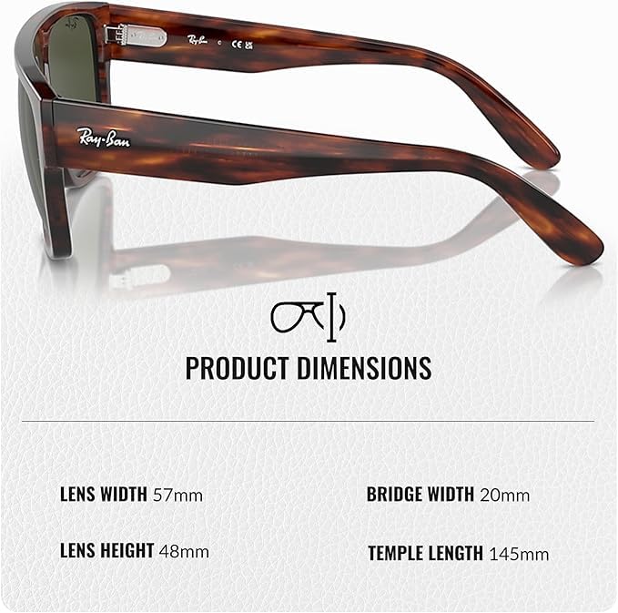 Image of Ray-Ban RB0360S DRIFTER Square Shaped Sunglasses for Men & Women with Official RAYBAN Eyewear Kit