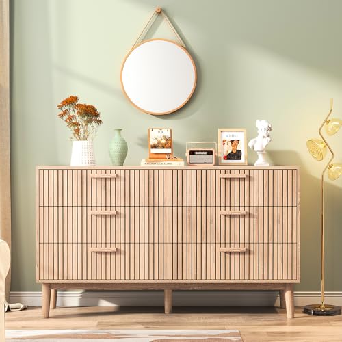 LKPOMI - Cajonera para dormitorio, 6 cajones, armario con 6 cajones, tocador bohemio con bandeja de madera, armario de almacenamiento, armario con cajones para cocina, 100 x 34 x 73 cm, aspecto de