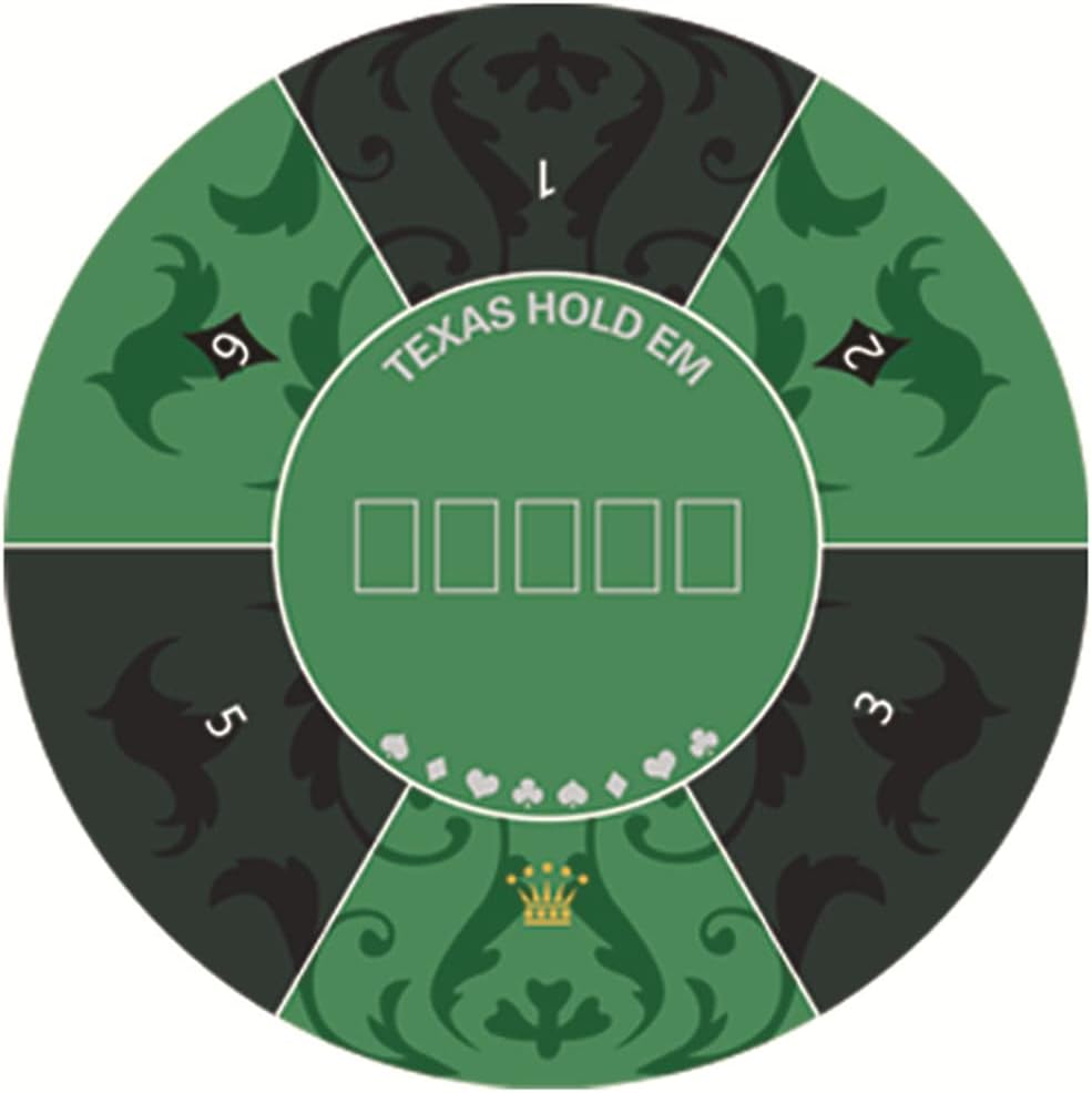 Poker Mat Texas Hold'em Board Game Mat Play Mat Table Game Casino with Storage Bag Non-Slip Rubber Thick 6 Colors (Green 02 120 * 120 * 0.2cm) (Green 120 * 120 * 0.2cm)