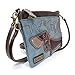 Chala Mini Crossbody Handbag, Pu Leather, Small Shoulder Purse Adjustable Strap (Wiener Dog-Indigo)