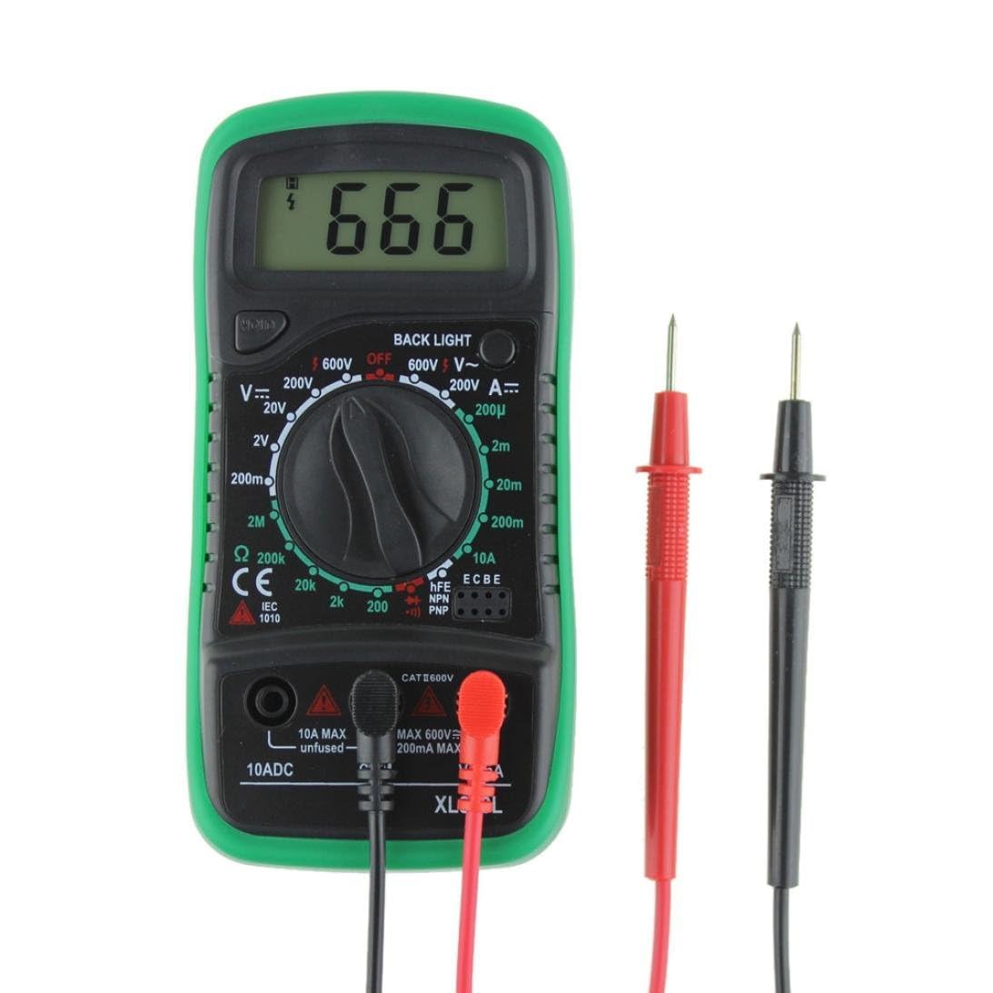 Jackly Green Multimeter 830l Pocket Digital Multimeter Data Hold and Back Light Pocket Size 2000 Counts