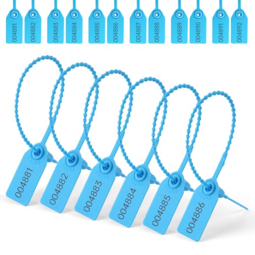 Flintronic Kunststoff-Siegel, 120 Stück Sicherheits-Siegel aus Kunststoff, sparsam, verstellbar mit schneller und sicherer Anwendung für Etiketten, Kleidung, Gepäck, Produkte - Blau