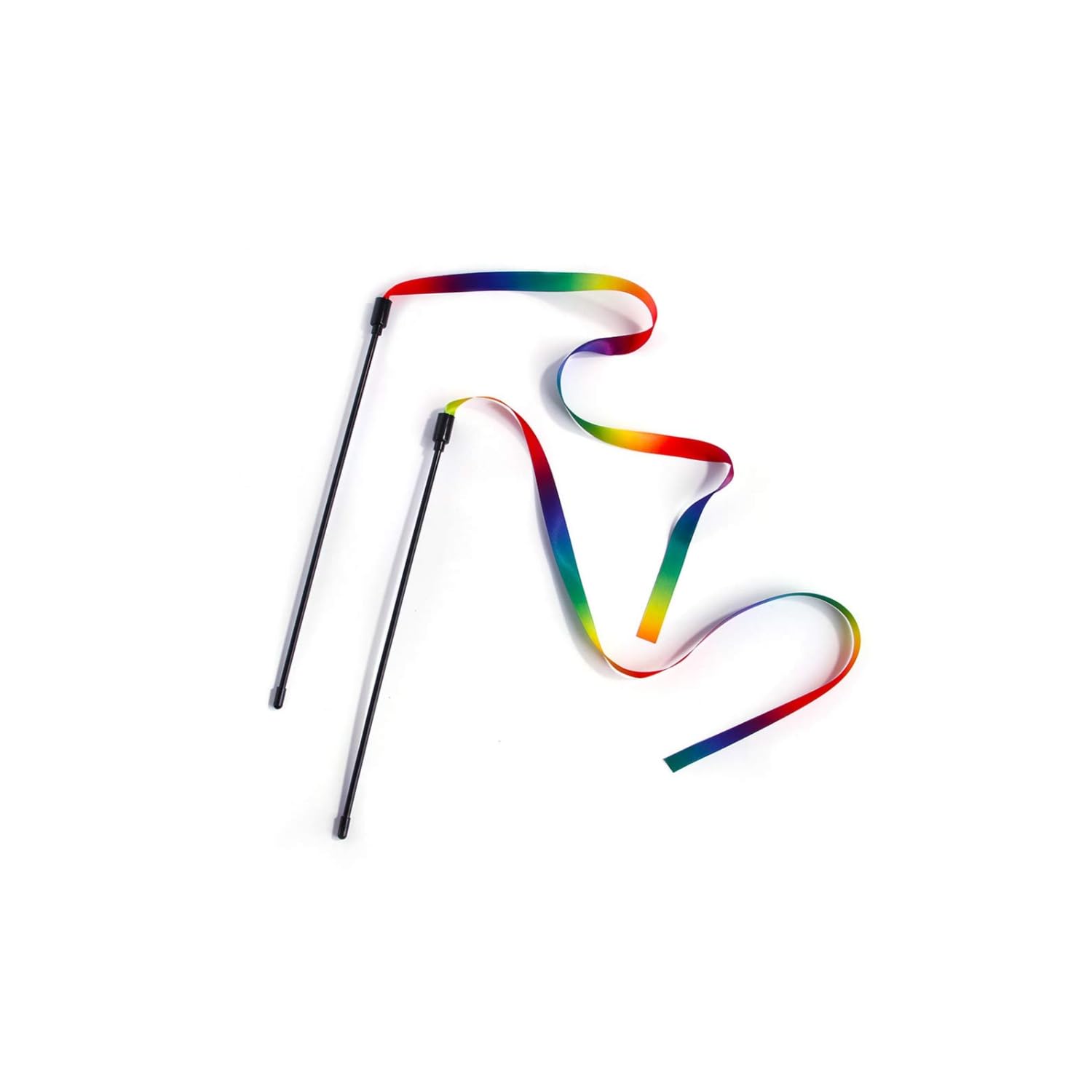 Foodie Puppies Cat Ribbon Teaser Stick for Cats and Kittens - (Pack of 2) | 20cm Stick and 59cm Ribbon | Interactive Rainbow Ribbon with Plastic Wand Toys | Training, Exerciser, Activity, Playing Toy (B0D6R9B1J1) Amazon Price History, Amazon Price Tracker
