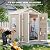 CDCASA 6x3 FT Storage Shed, Waterproof Resin Outdoor Storage Shed with Floor & Window & Double Lockable Doors and 2 Vents, Tool Shed for Bike, Garden, Backyard,Lawn, All Weather Use, Light Brown