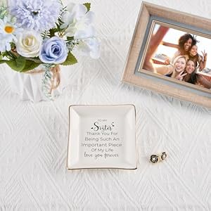Sister Gifts To My Sister Ring Tray Jewelry Dish Sister Birthday Gifts for Sister Christmas Mothers Day Valentines Gift for Sisters from Sister Brother