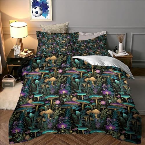 Parure de lit microfibre résistante supérieure motif forêt féerique 140x200cm