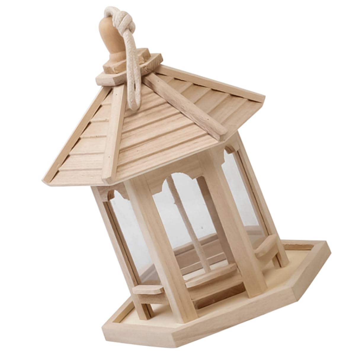 Didiseaon Bird Feeder Bird Station Bird Feeder Bird Food Feeder No Parrot Feeder Outdoor Parrot Foraging Feeder Bird Tables and Stations Catcher Tray Wooden to Feed Cage