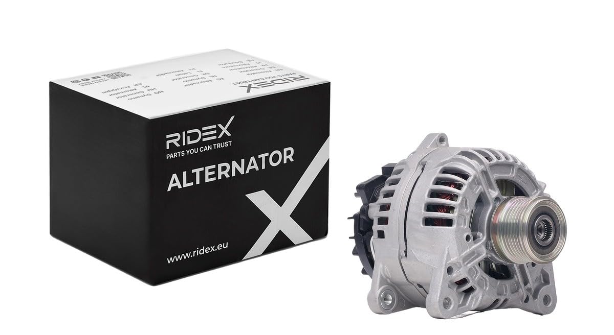 RIDEX Alternateur 14V, 150A, 231003043R 2310000QBB 2310000QBJ Compatible avec RENAULT Clio 2 3/5 portes BB, CB, BB0/1/2, CB0/1/2 Megane 2 3/5 portes BM, CM, BM0/1, CM0/1 Scénic 2 JM, NISSAN