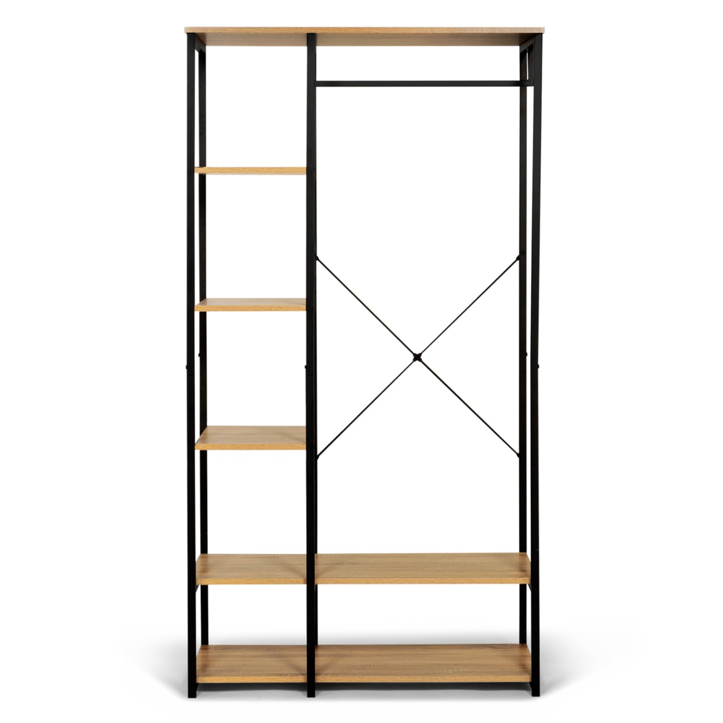 IDMarket - Dressing penderie étagères L. 90 cm Detroit Design Industriel