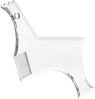 1PCS Clear Beard Shaping & Styling Tool With Comb for Men's Jaw Cheek/Neck Line, Symmetric/Curve/Step Cut Works with Any Beard Razor Electric Trimmers or Clippers