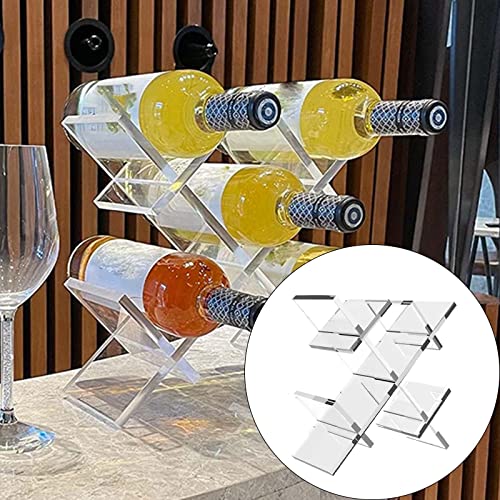 Soporte para 5 botellas de vino de acrílico transparente miniatura 4