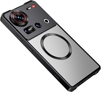 Case for ZTE Nubia Z70 Ultra,Military Grade Drop Protection Aluminum Alloy Shockproof Anti-Slip with Wireless Charging Phone Case for ZTE Nubia Z70 Ultra Black