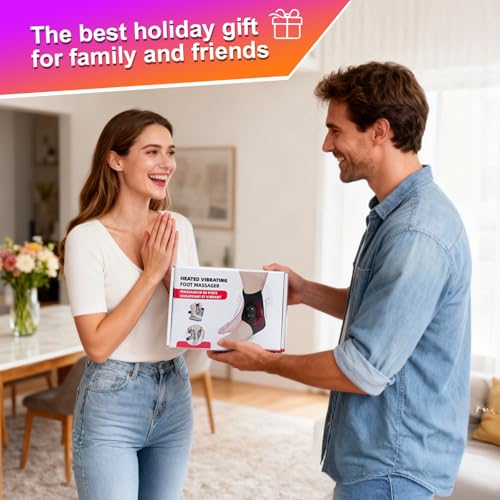 Emsense Massagegerät, 3-In-1 Fussmassagegerät Elektrisch mit 3000mAh Akku, Neuropathie Füße Durchblutun mit 3 Modi und 6 WäRmestufen für Knöchel,Ferse,Sohle,Fußrücken(1 Stück)
