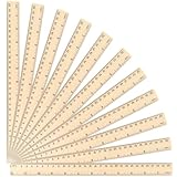 Koogel 24PCS Wooden Rulers Bulk, Wood Ruler 12inch/30cm Measuring Rulers 2 Scale for Kids Students Office School Supplies Classroom