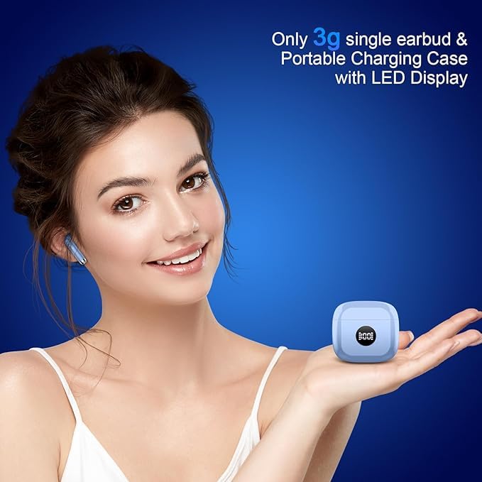 Image of Wireless Earbuds Bluetooth 5.4 , Ear Buds LED Power Display Headphones 6D Stereo, Bluetooth Earbuds in-Ear Noise Cancelling Mic, 40H Playback Mini Case IP7 Waterproof Sports Earphones for Android iOS